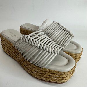 Paloma Barcelo Womens Lola Platform Espadrille Sandals White Open Toe 7.5 New